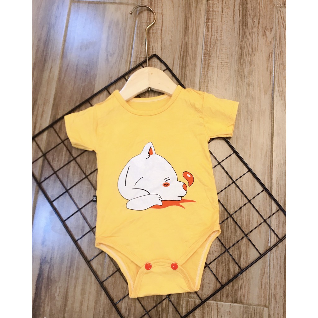 Bodysuit cộc tay thun lạnh 5 màu cực đáng yêu cho bé trai bé gái (4-10kg)