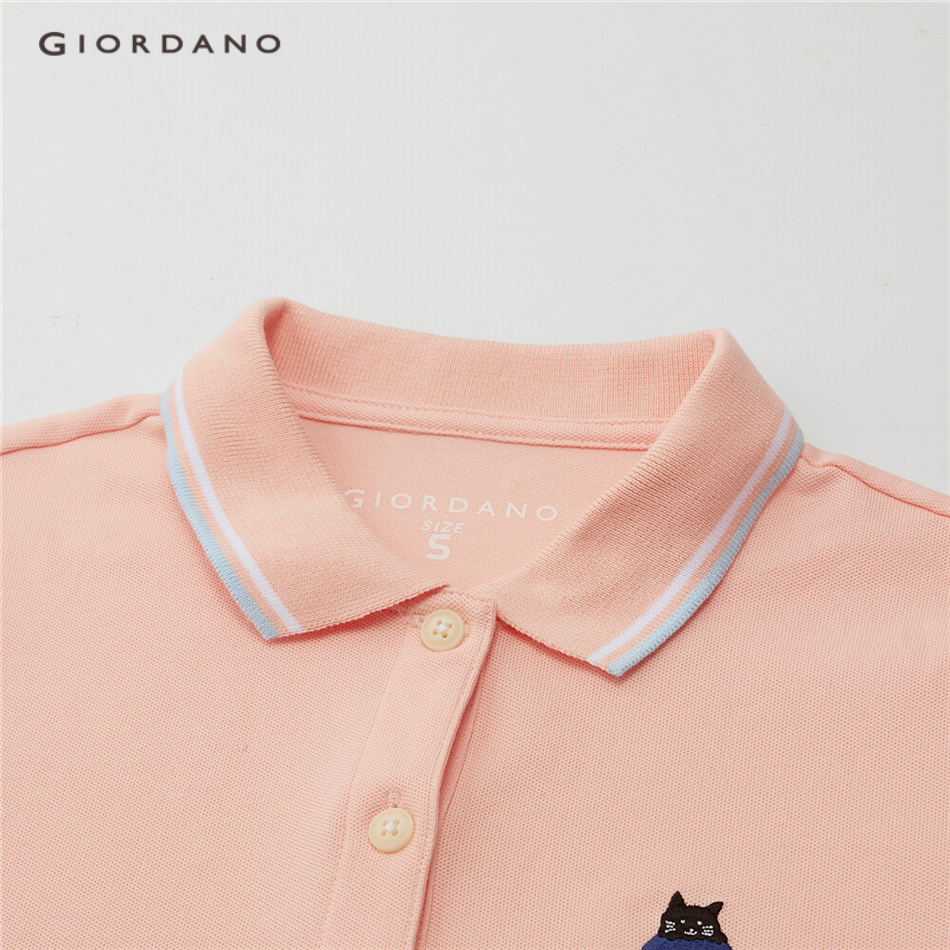Áo thun Polo thêu hình Giordano 13311003 cho nữ | BigBuy360 - bigbuy360.vn