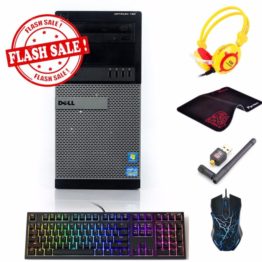 Máy tính đồng bộ OPTIPLEX 790 MT (Core i3 2120, Ram 8GB, SSD 240GB, HDD 1TB) + Quà Tặng - Hàng Nhập Khẩu