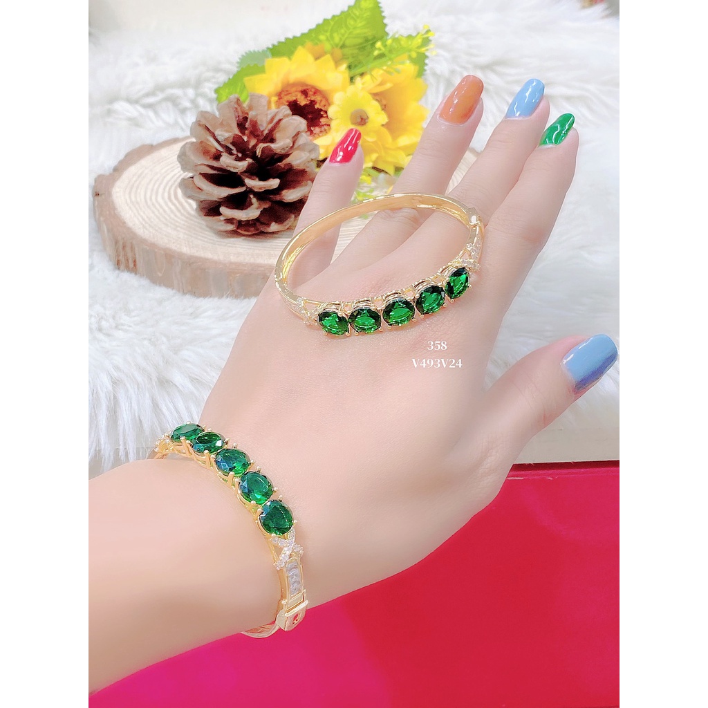 Vòng tay nữ UHA, lắc tay bền màu thiết kế cao cấp sáng lấp lánh V493