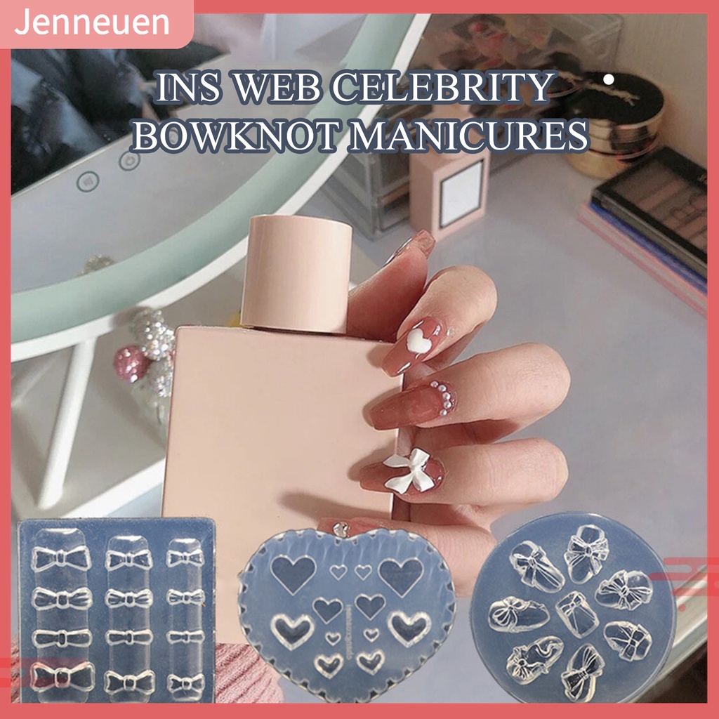 Khuôn Silicon Trong Suốt Chạm Khắc Hình Gấu / Bướm 3D Làm Móng Nghệ Thuật Cho Salon