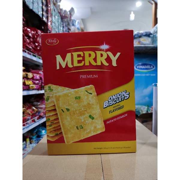 Bánh quy giòn vị hành Merry hộp 333g