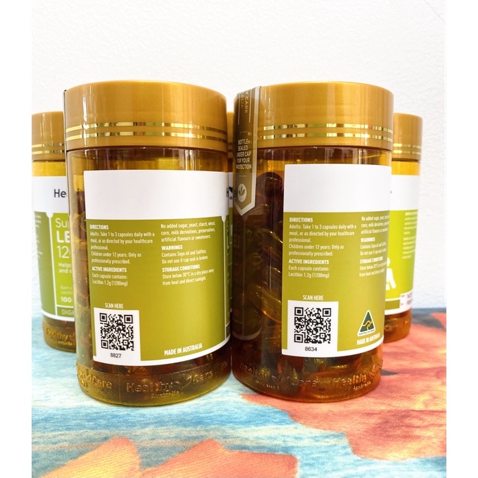 Tinh Chất Mầm Đậu Nành Super Lecithin 1200mg Healthy Care Úc -Lọ 100v