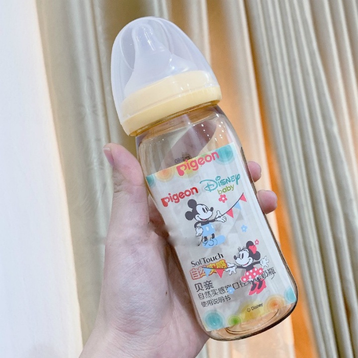 Bình Sữa Pigeon Cổ Rộng PPSU Nội Địa Trung 160ml_240ml, Bình Sữa Cho Bé Sơ Sinh Chống Sặc