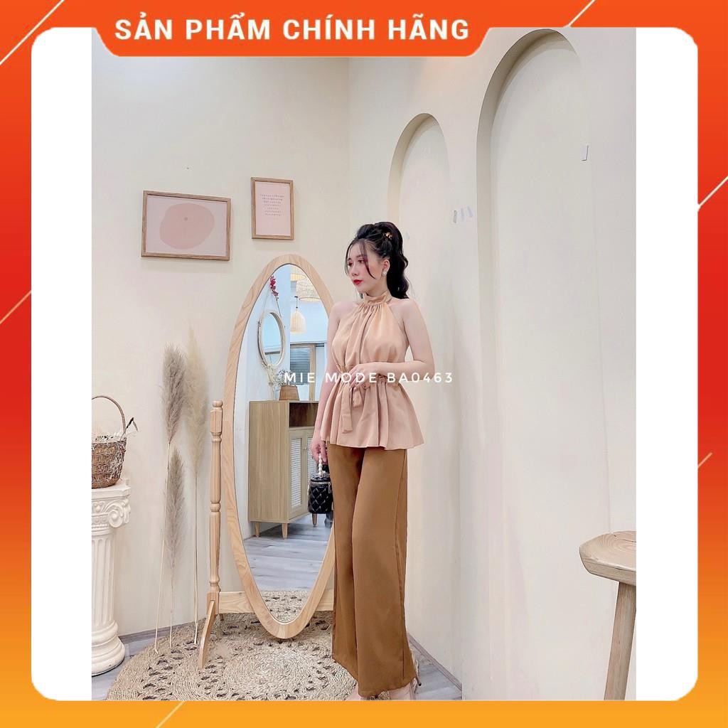 [HÀNG LOẠI 1] 💥 video và ảnh feedback 💥 Set yếm lụa lưng trần quần ống rộng, áo yếm có mút ngực size S.M.L