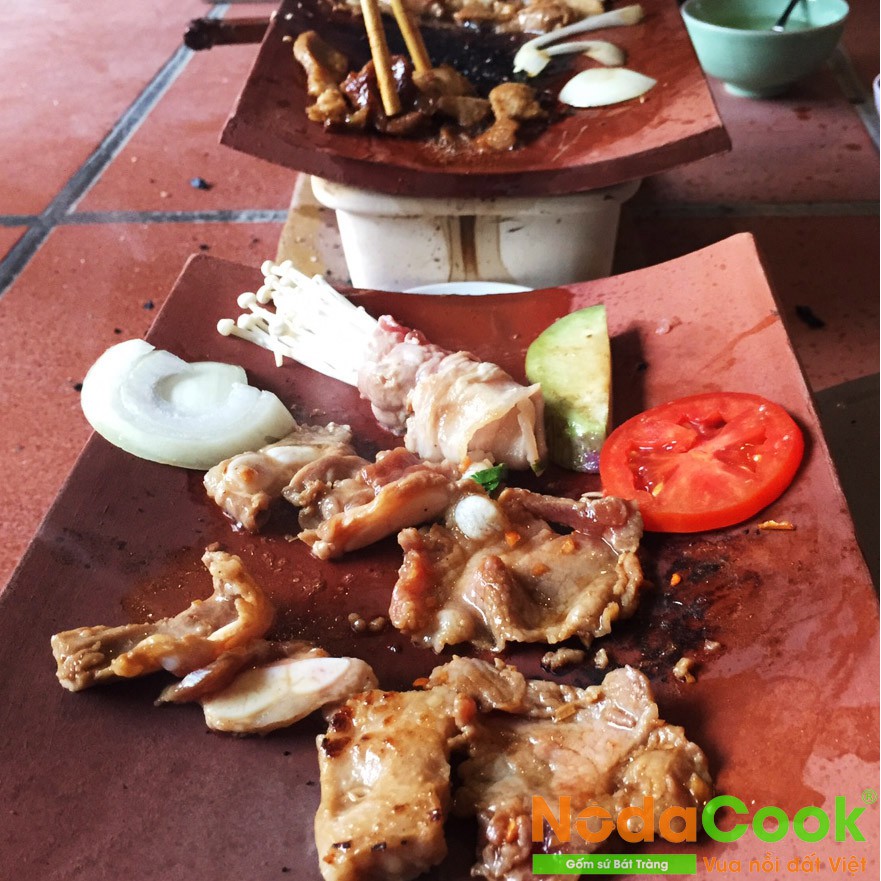 COMBO 3 viên ngói nướng thịt NodaCook đất nung