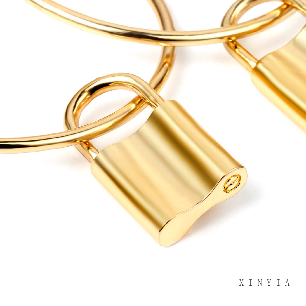 Dây Chuyền Nhiều Lớp Mặt Hình Ổ Khóa Phong Cách Retro