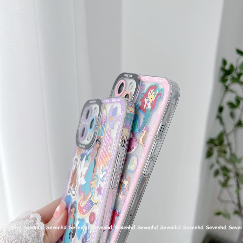 Ốp Điện Thoại Họa Tiết Hoạt Hình Nàng Tiên Cá / Doodle Cho iPhone 13 12 11 Pro Max SE2020 X XR Xs Max 7 8 6 6s Plus
