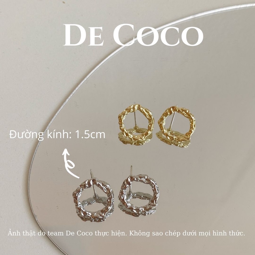 Bông tai khuyên tai vòng tròn Hàn Quốc De Coco