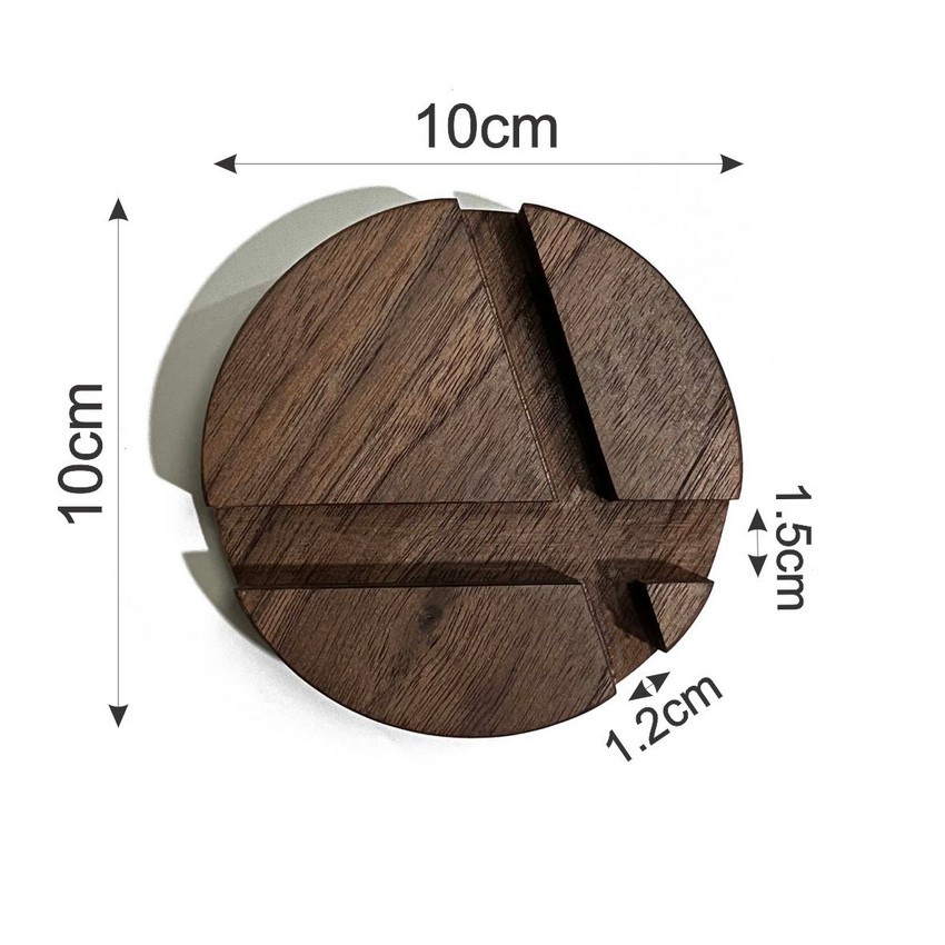 Kệ điện thoại tối giản hình tròn từ gỗ Walnut cao cấp