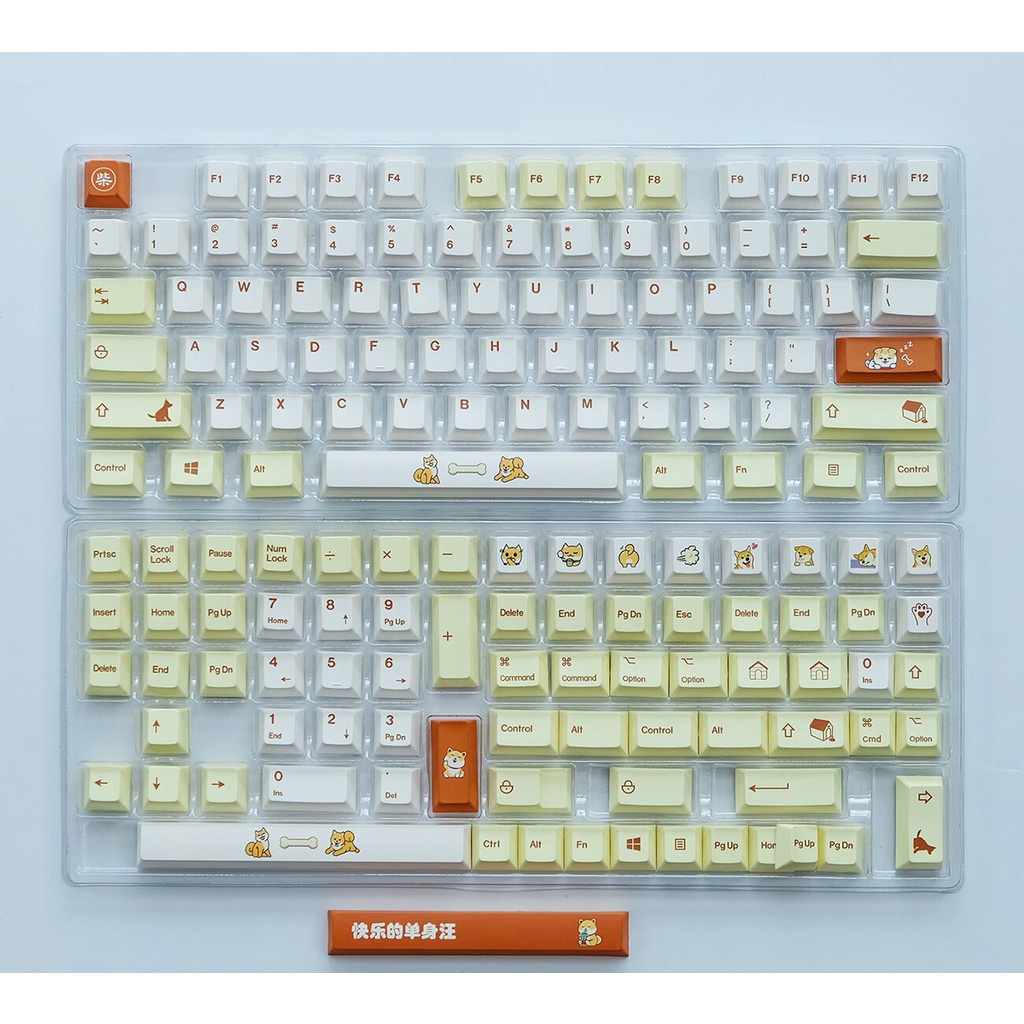 Keycap Shiba Inu Cho Bàn Phím Cơ Cherry Profile Chất Liệu Thick PBT In Dyesub 160 Phím | Gearbros