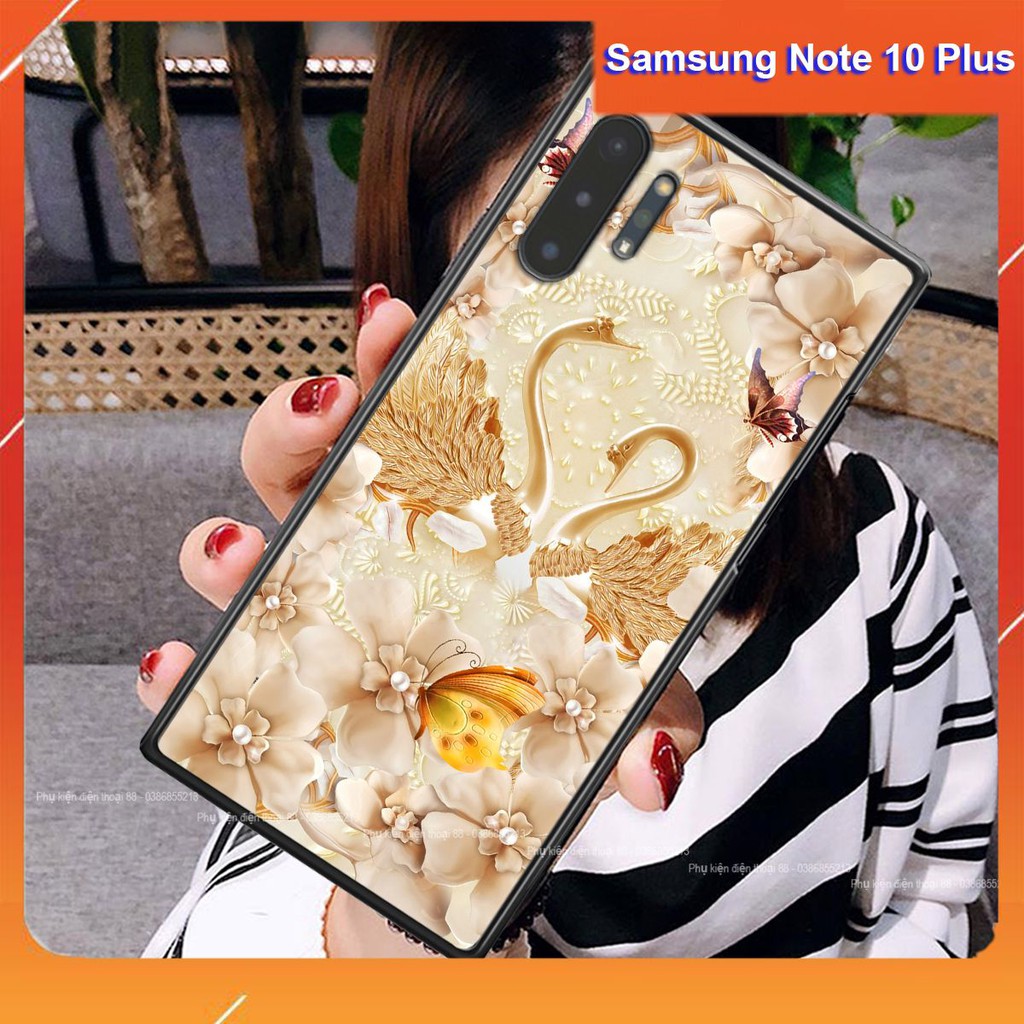 Ốp lưng Samsung NOTE 10 PLUS hình hình hoa, thiên nga, đẹp thời trang - CAO CẤP - SANG TRỌNG