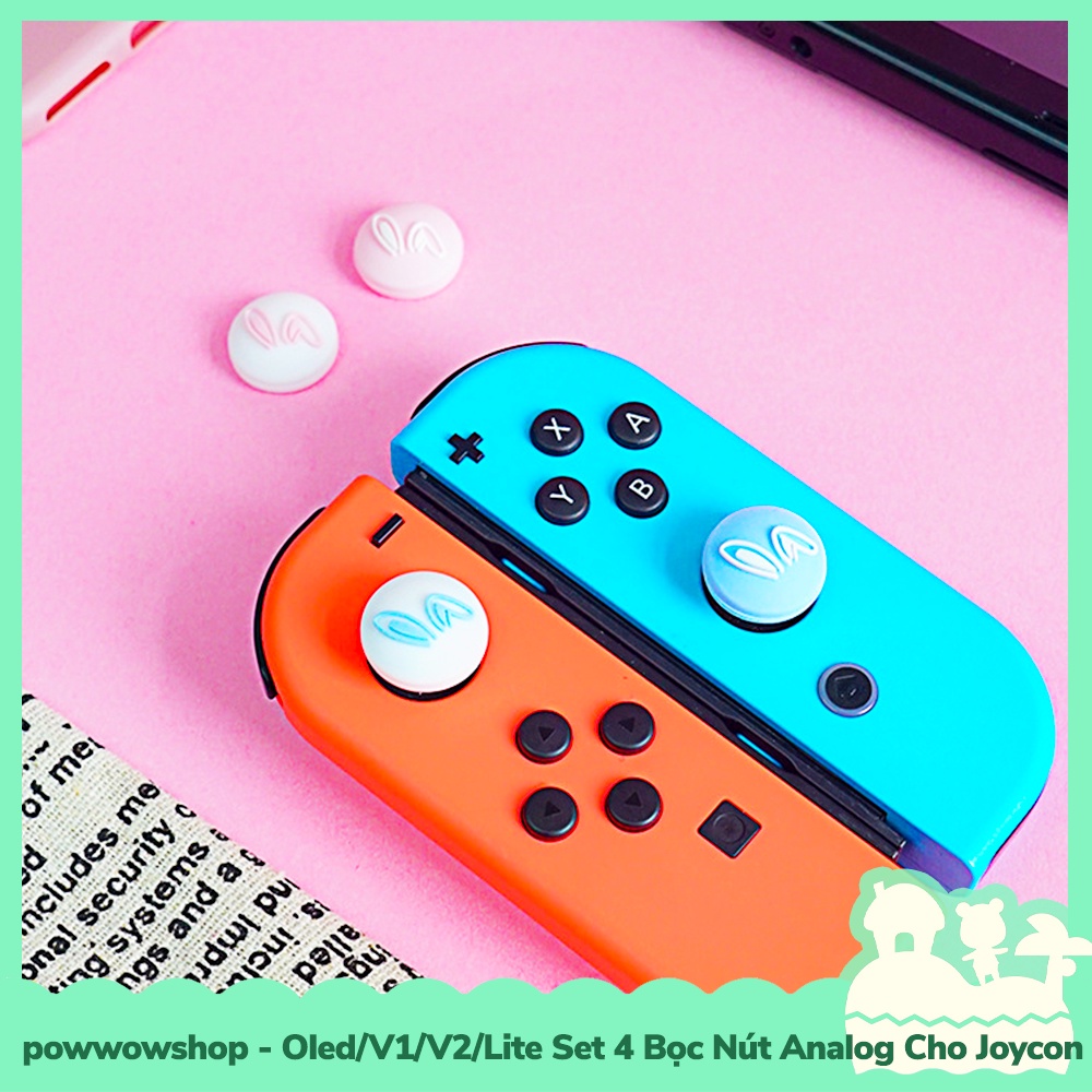 [Sẵn VN - Hỏa Tốc] Oled/V1/V2/Lite Set 4 Bọc Nút Analog Joycon Cho Máy Game Cầm Tay Nintendo Switch Mẫu Tai Thỏ Bunny Ea