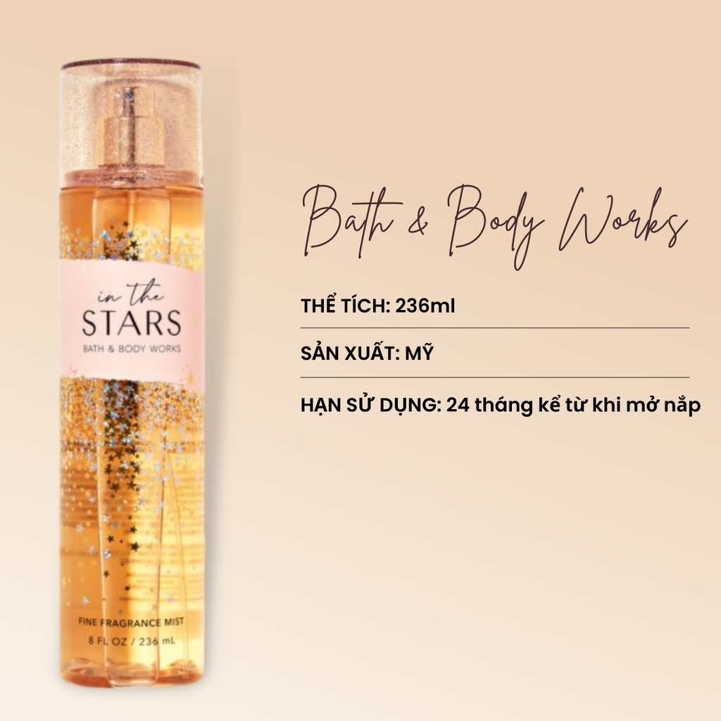 Xịt thơm toàn thân body mist - Bath And Body Works In The Stars 236ml