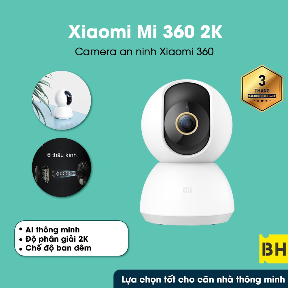 Camera giảm sát Xiaomi Mi home Security 360 độ 2K 1080P - BẢN NỘI ĐỊA hỗ trợ tiếng Việt