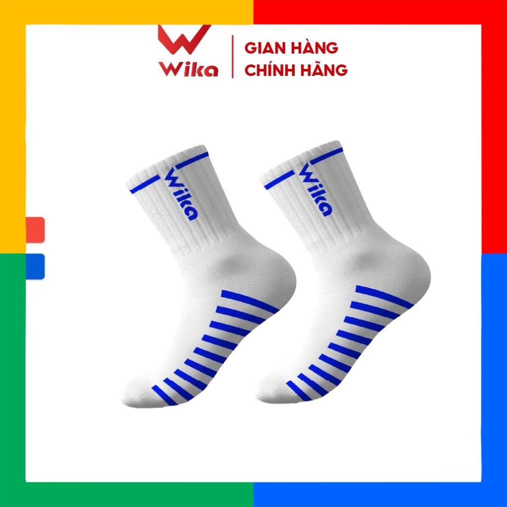 Tất Nam Cao Cổ WIKA Basic Kẻ, Màu Trắng Nổi Bật, Chất Liệu Dệt Dày Dặn, Mềm Mại, Có Co Giãn Thoáng Khí TATBASIC