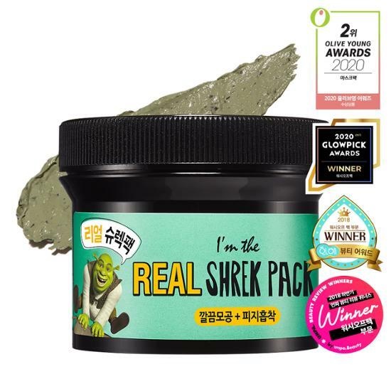 Mặt nạ đất sét trà xanh bạc hà Dreamworks I'm The Real Shrek Pack 110g