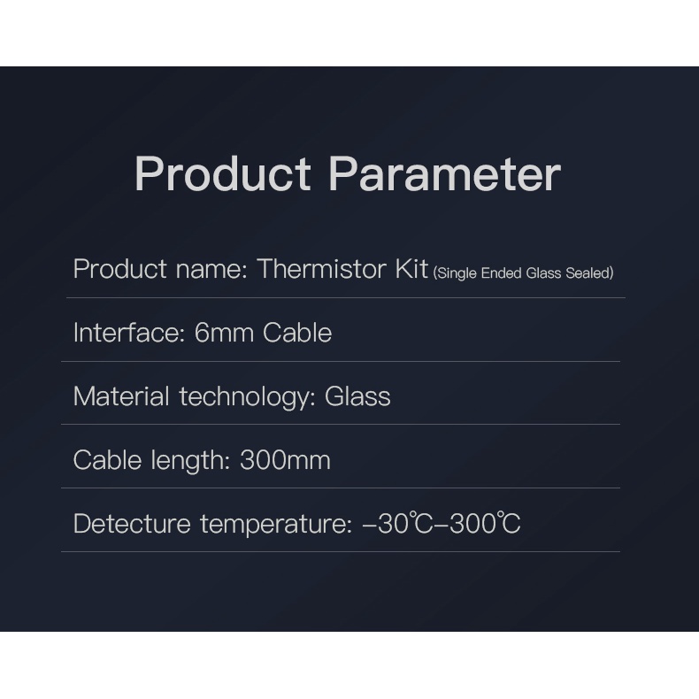 Dây cảm biến nhiệt độ cho máy in 3d Thermistor Kit (Single Ended Glass Sealed)