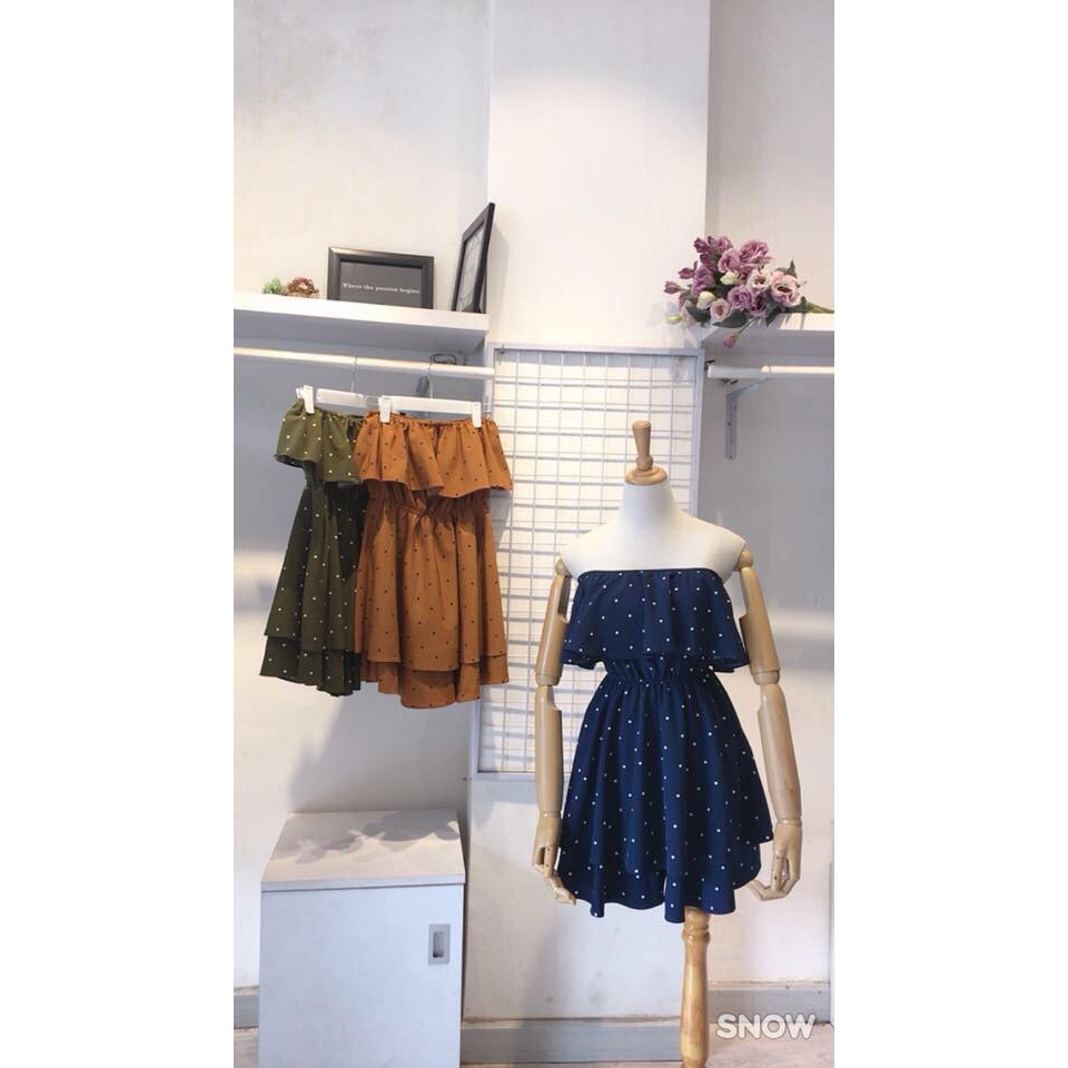 TT472 - Jumpsuit Chấm Bi Phối Bèo