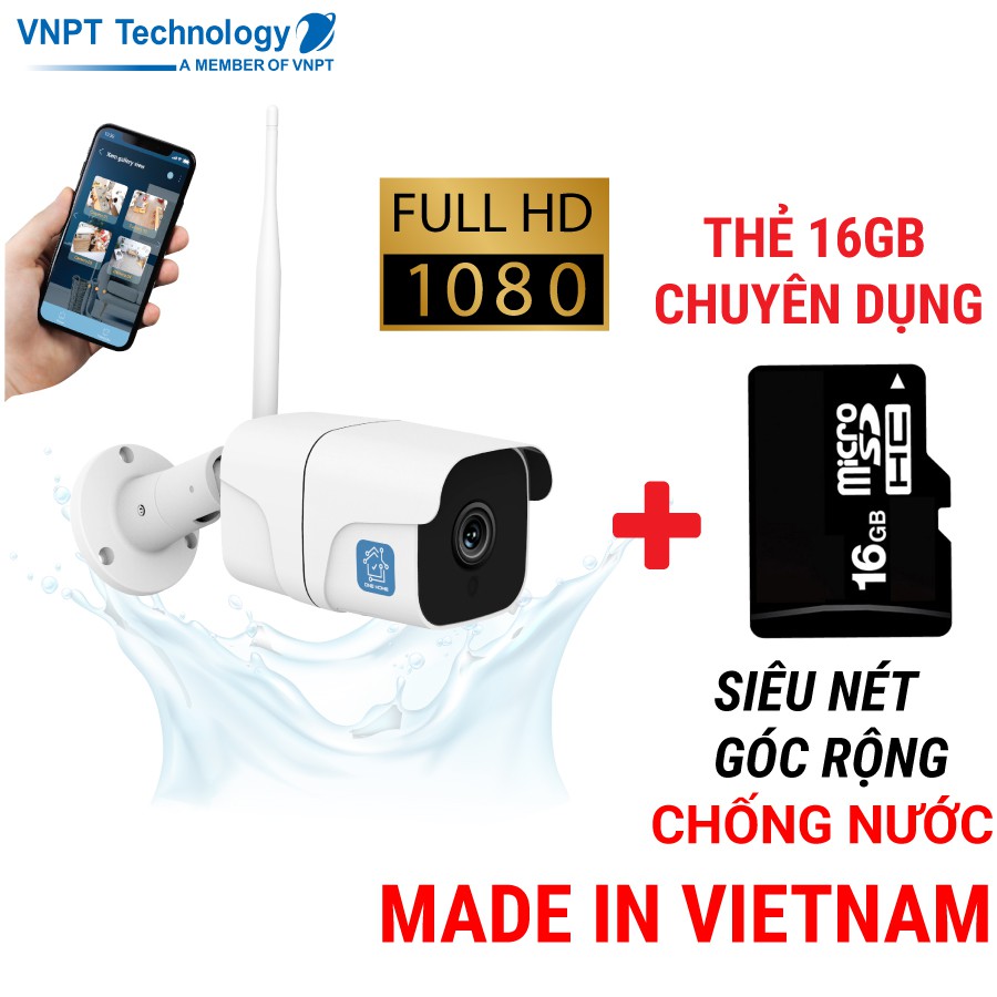 Camera IP Wifi ngoài trời VNPT Technology ONE HOME 2 phiên bản chống nước kèm thẻ 16Gb hàng Việt Nam