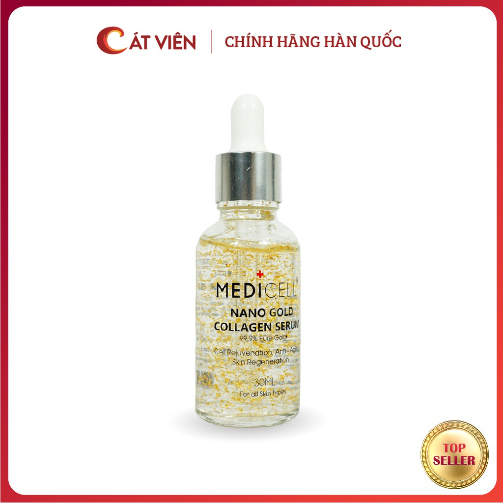 Serum dưỡng trắng da, chăm sóc da, mờ thâm, trẻ hóa, căng bóng mướt mịn Nano Gold Collagen Medicell Hàn Quốc