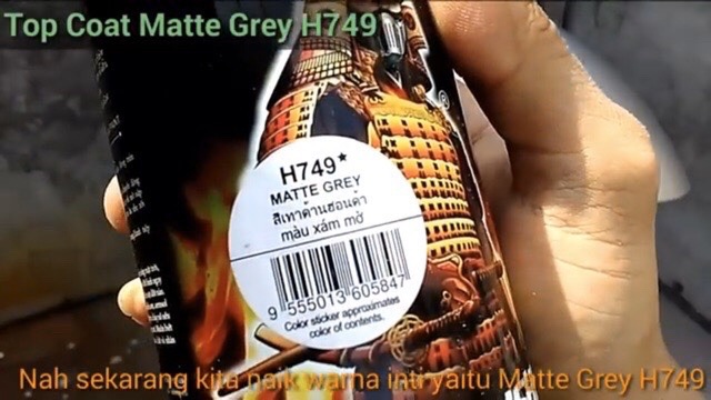 H749-sơn xịt samurai màu xám mờ (matte grey)