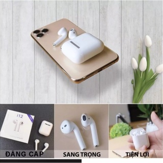Tai nghe bluetooth không dây i12 TWS nút cảm ứng âm thanh HIFI có mic đàm thoại cho Android iOS