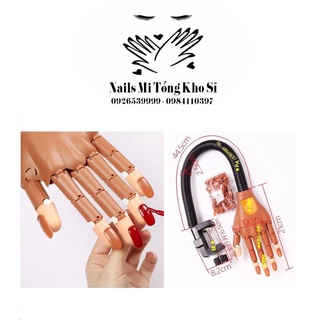 Bàn tay giả học làm nail cao cấp có khớp, bàn tay giả làm mẫu nail tặng kèm 100 móng