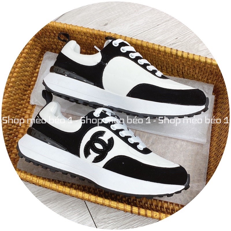 Giày thể thao sneaker cn trắng pha viền đen fullbox