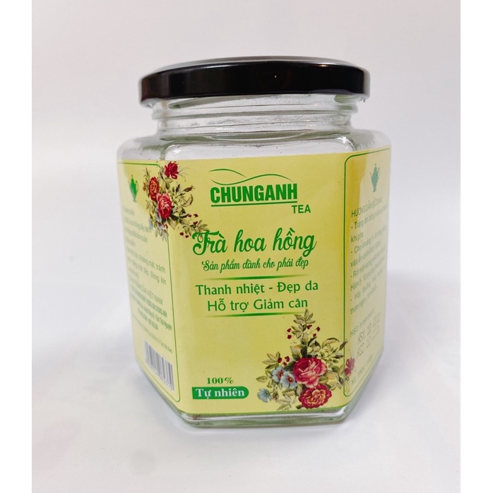 TRÀ HOA HỒNG NGUYÊN BÔNG CHUNG ANH TEA LỌ 60G/ TRÀ HOA HỒNG SẤY KHÔ