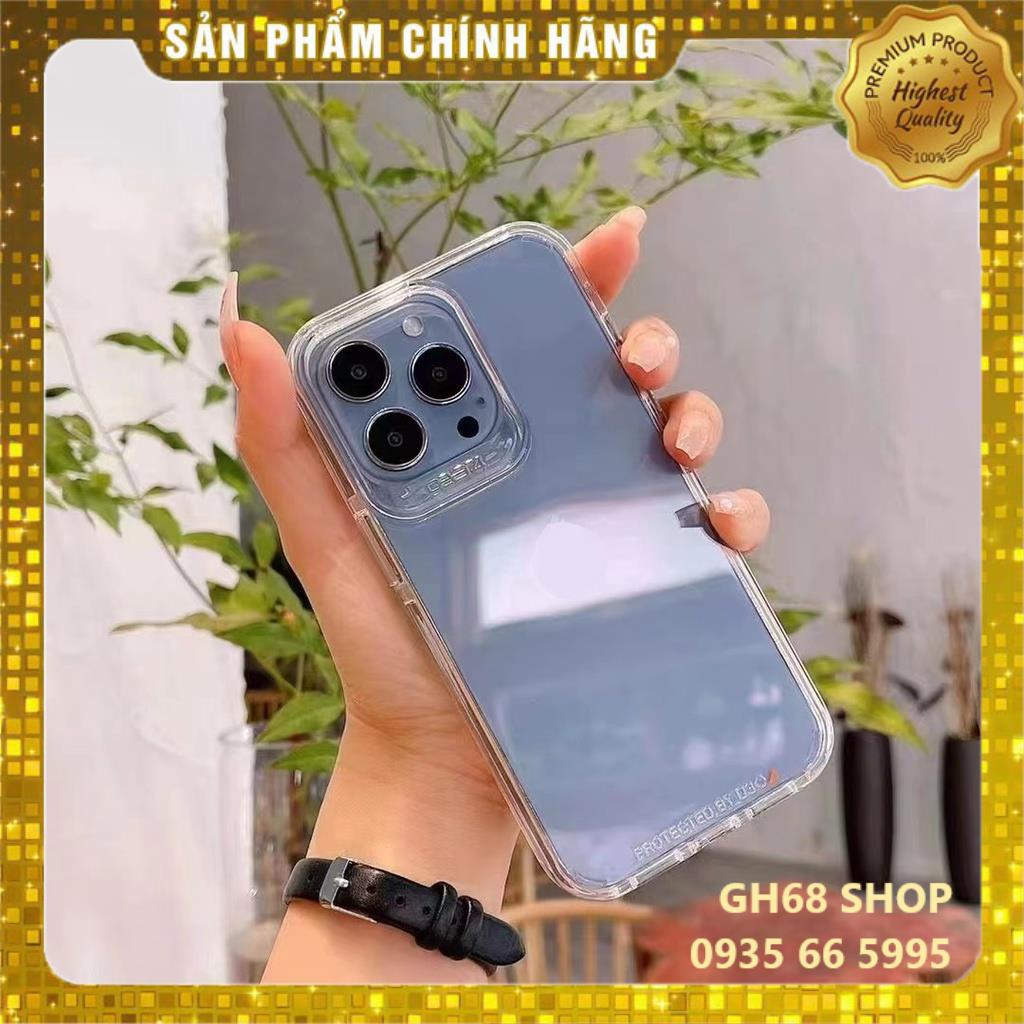 Ốp Lưng Kính Viền Dẻo Trong Iphone 14 / iPhone 13 / iPhone 12 - Hãng GEAR4 Chống Ố