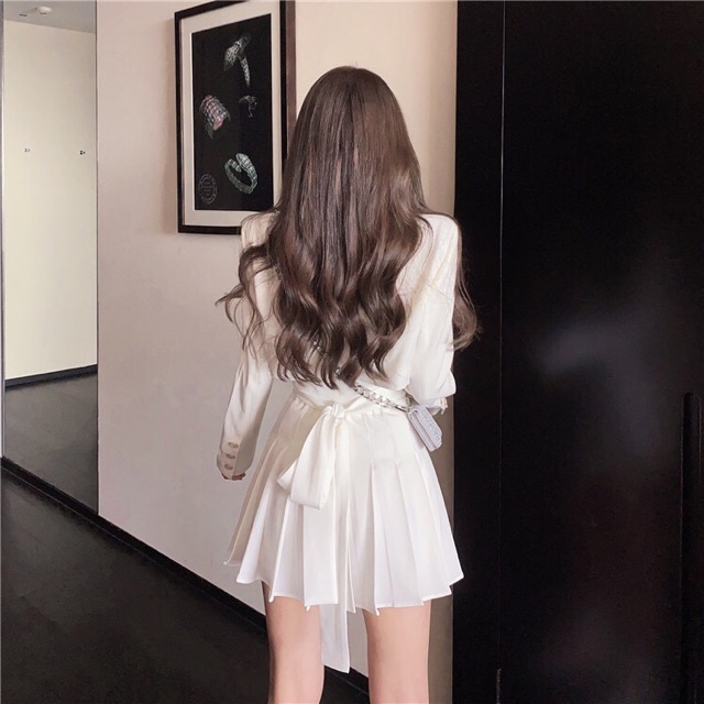 Set Áo Vest Croptop Kèm Váy Bó Eo Tôn Dáng‼️‼️‼️