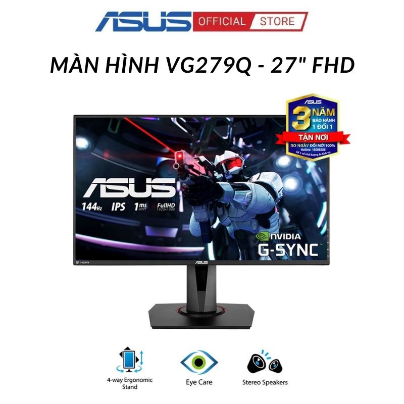 Màn Hình Game ASUS VG279Q/ VG279QR 27 inch IPS 144Hz 1ms MPRT Full HD 2 Loa FreeSync