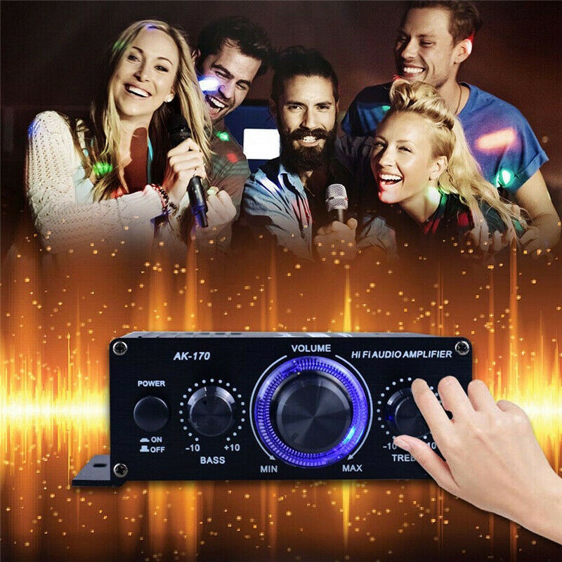 Ak170 12V 400W Âm Thanh Stereo Mini Âm Thanh Khuếch Đại Công Suất Âm Thanh Kỹ Thuật Số Amp Kép Channel Sharp Khối Lượng VV