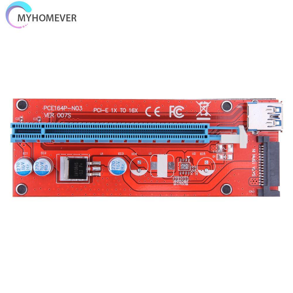 myhomever 60cm 007S PCI-E Riser 1X 16X USB3.0 Adapter Card Cable Wire for BTC Miner