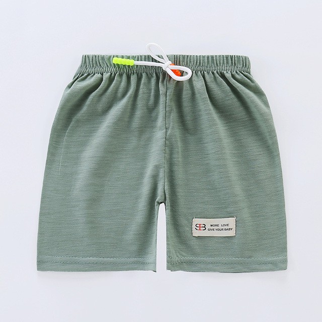 Quần Short Cotton Lưng Thun Co Giãn Màu Sắc Trơn Thời Trang Mùa Hè Cho Bé