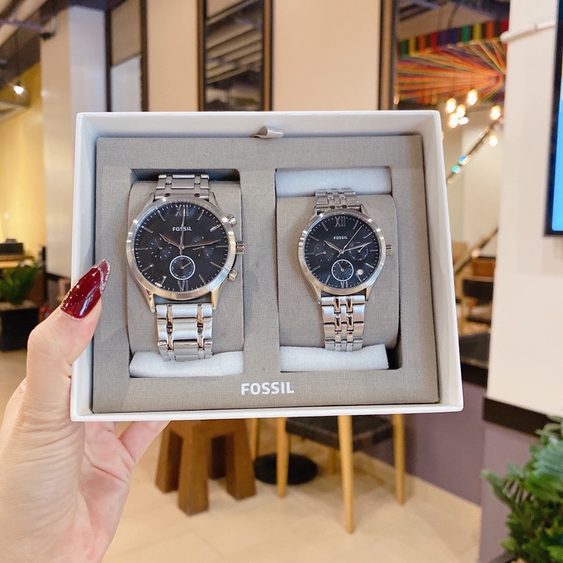 Đồng hồ cặp nam nữ Fossil 6 kim cá tính