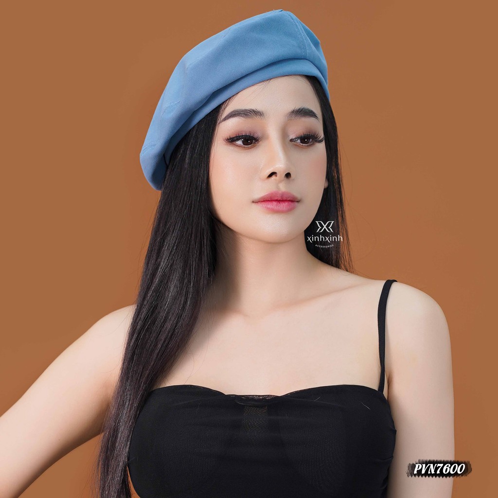 Mũ nồi Beret vải trơn trẻ trung - Xinh Xinh Accessories