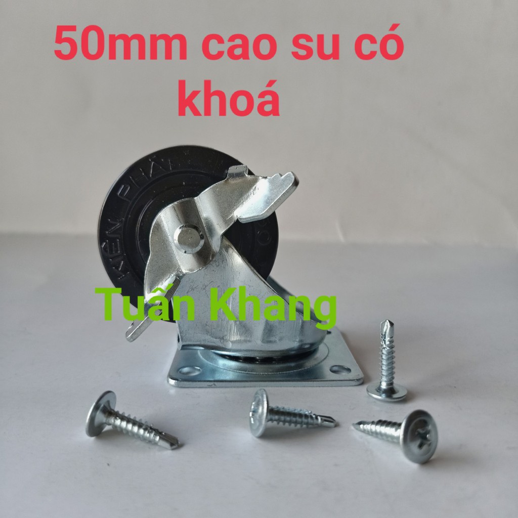 Bánh xe 50mm cao su hàng dày đẩy êm