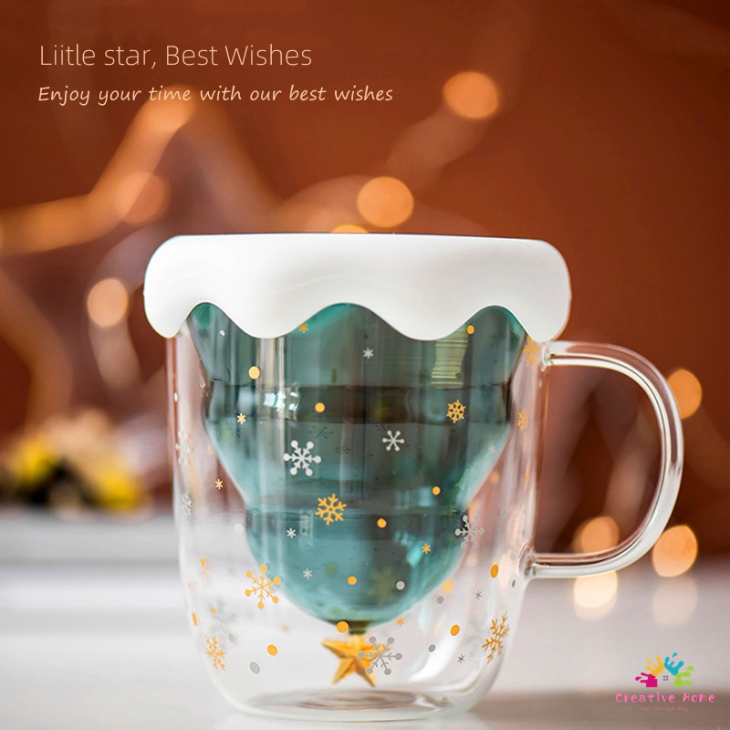 Cốc nước cây thông Noel 300ml trang trí Giáng sinh