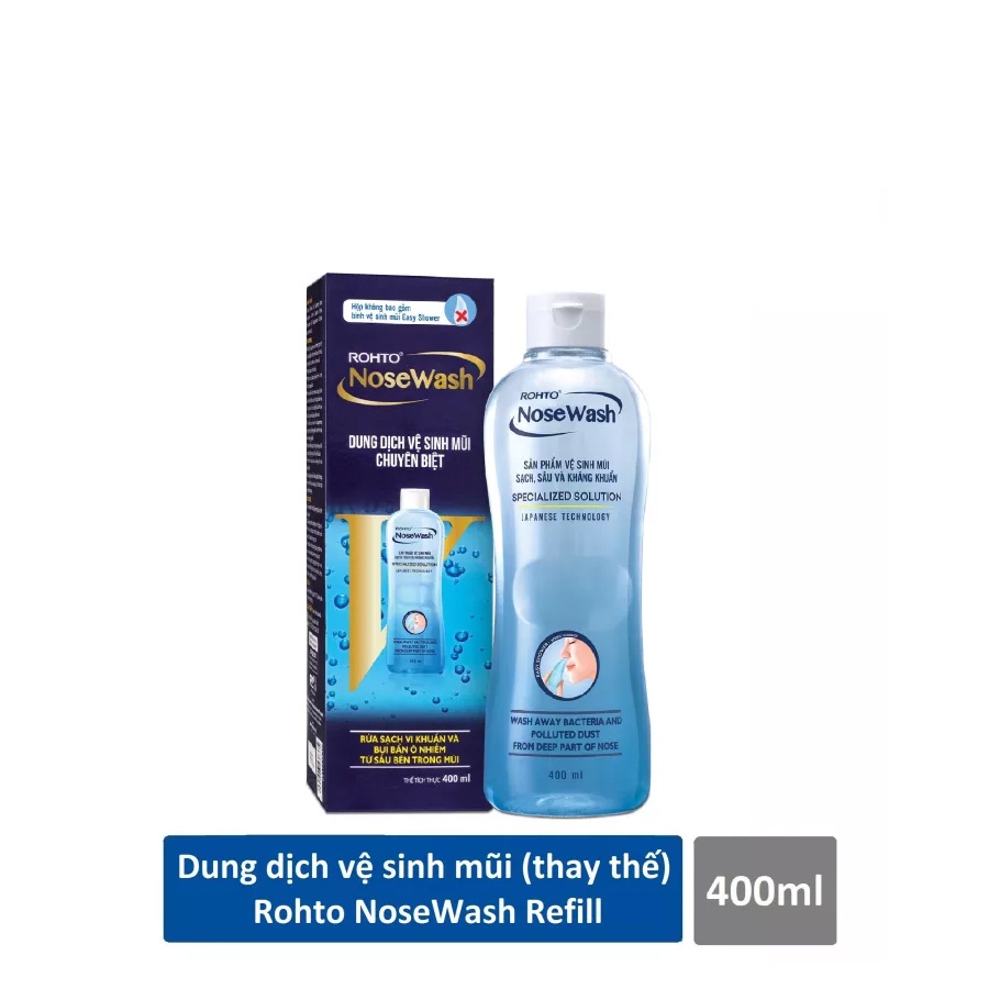 Bô vệ sinh sạch mũi Rohto NoseWash &amp; dung dịch thay thế rửa mũi (Rohto Metholatum)