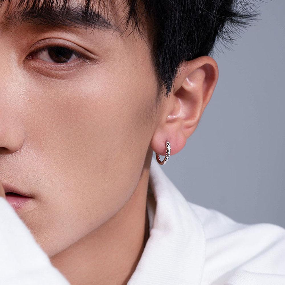 Khuyên Tai Tròn Phong Cách Hip Hop Cho Nam Và Nữ|Bông Tai Mạ BạC DạNg KẹP