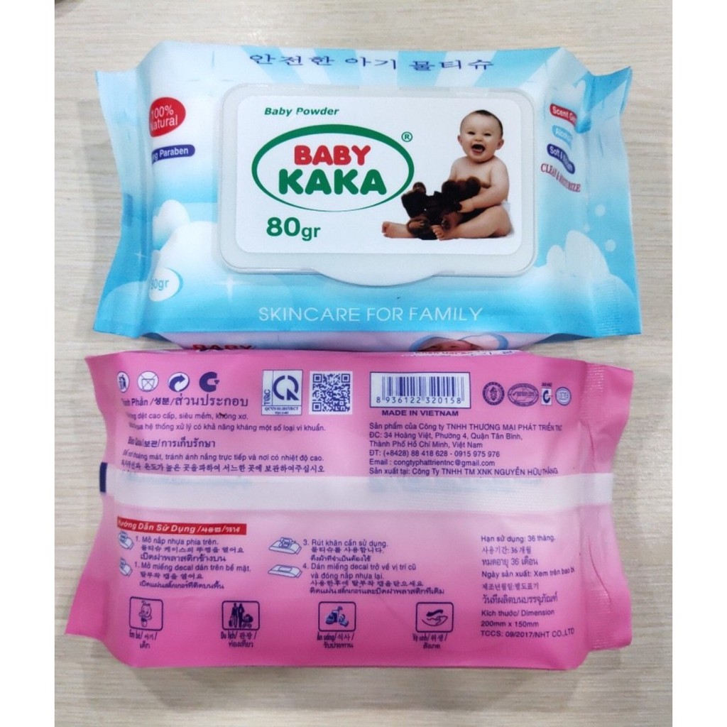 Khăn Giấy ướt 80gr Baby KK Có Mùi & không mùi