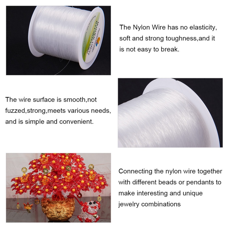 Cuộn dây cước nylon vô hình 0.2-0.6mm dùng để tự làm đồ trang sức