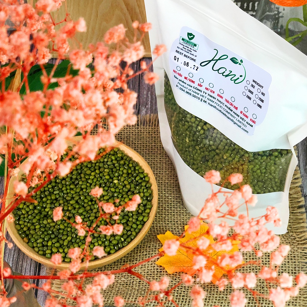 1kg Hạt Đậu Xanh/Đỗ Xanh Nguyên Hạt Hữu Cơ Sạch, Làm Giá Đỗ, Nấu Chè ✔️ Dinh dưỡng HANI FOOD