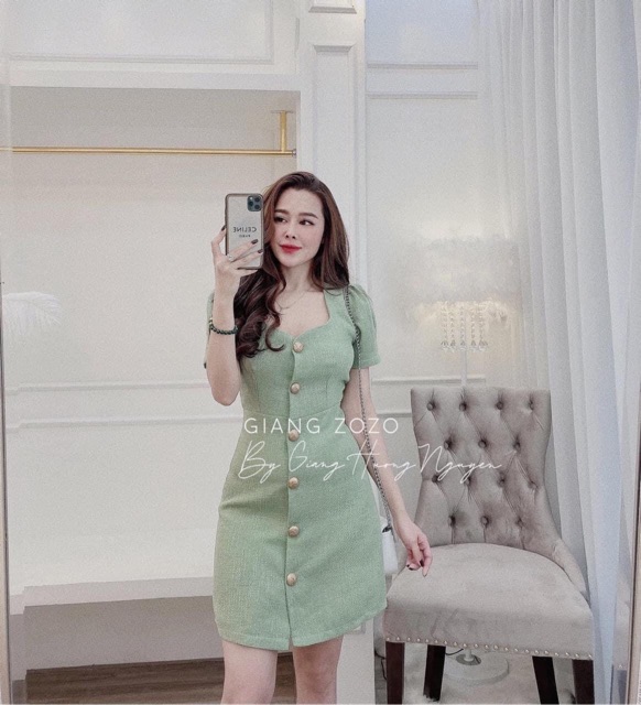 Váy dạ tweet cúc ngọc