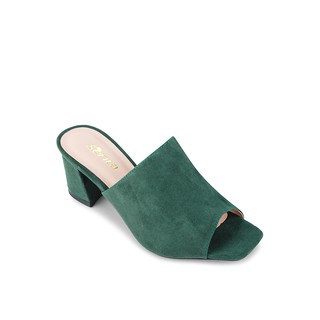 Guốc mule trơn da lộn