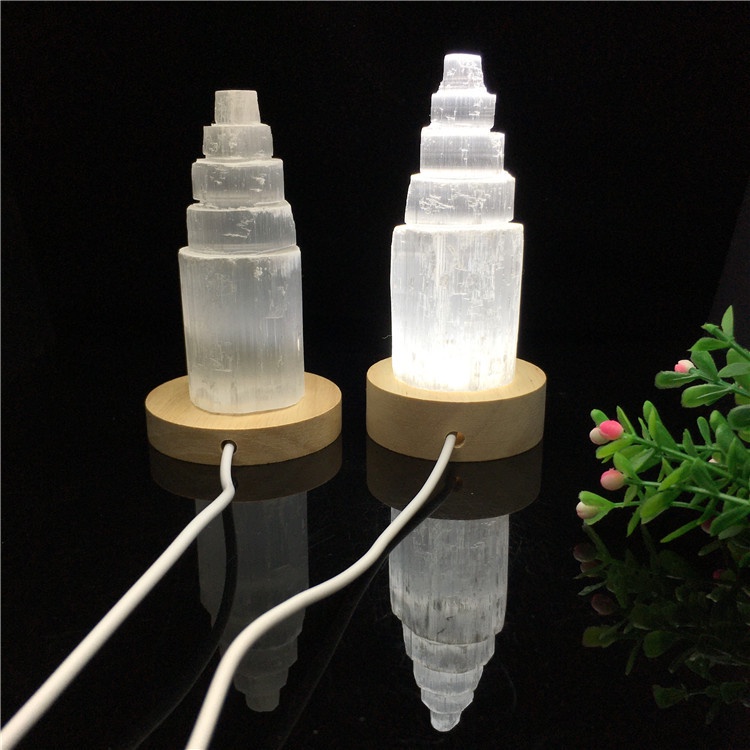 Selenite dạng thanh và tháp dùng thanh tẩy và bảo vệ