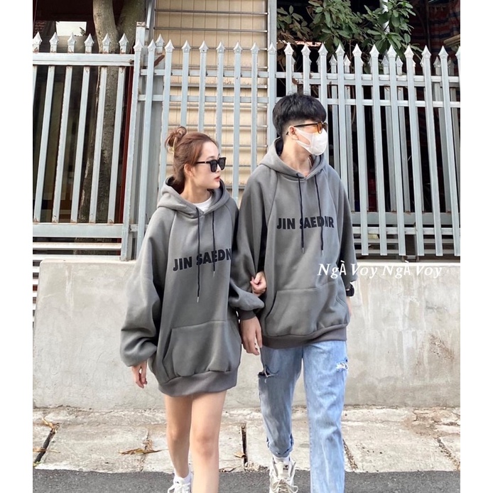 [Ảnh Thật] Áo hoodie Jinsaednr Áo hoodie bằng cotton tay dài có mũ trùm họa tiết phong cách thể thao cho nam và nữ