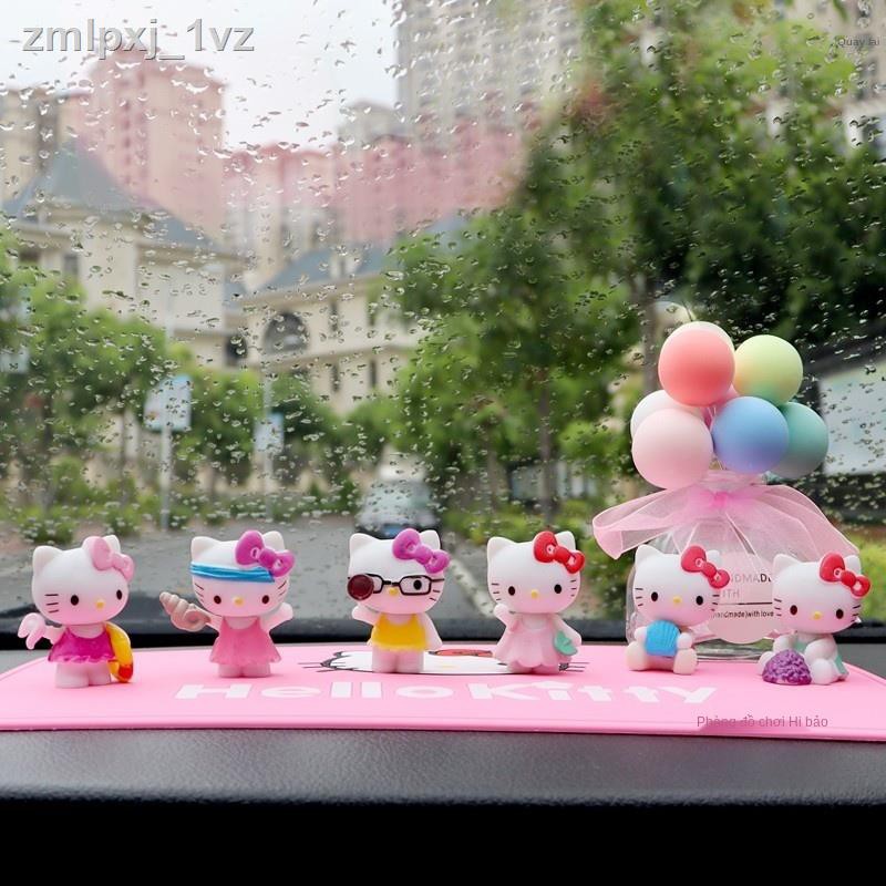 ✵□Đồ trang trí trên ô tô KT Hello Kitty búp bê lắc đầu trong hoạt hình dễ thương nữ thần bảng điều khiển trung tâm cùng